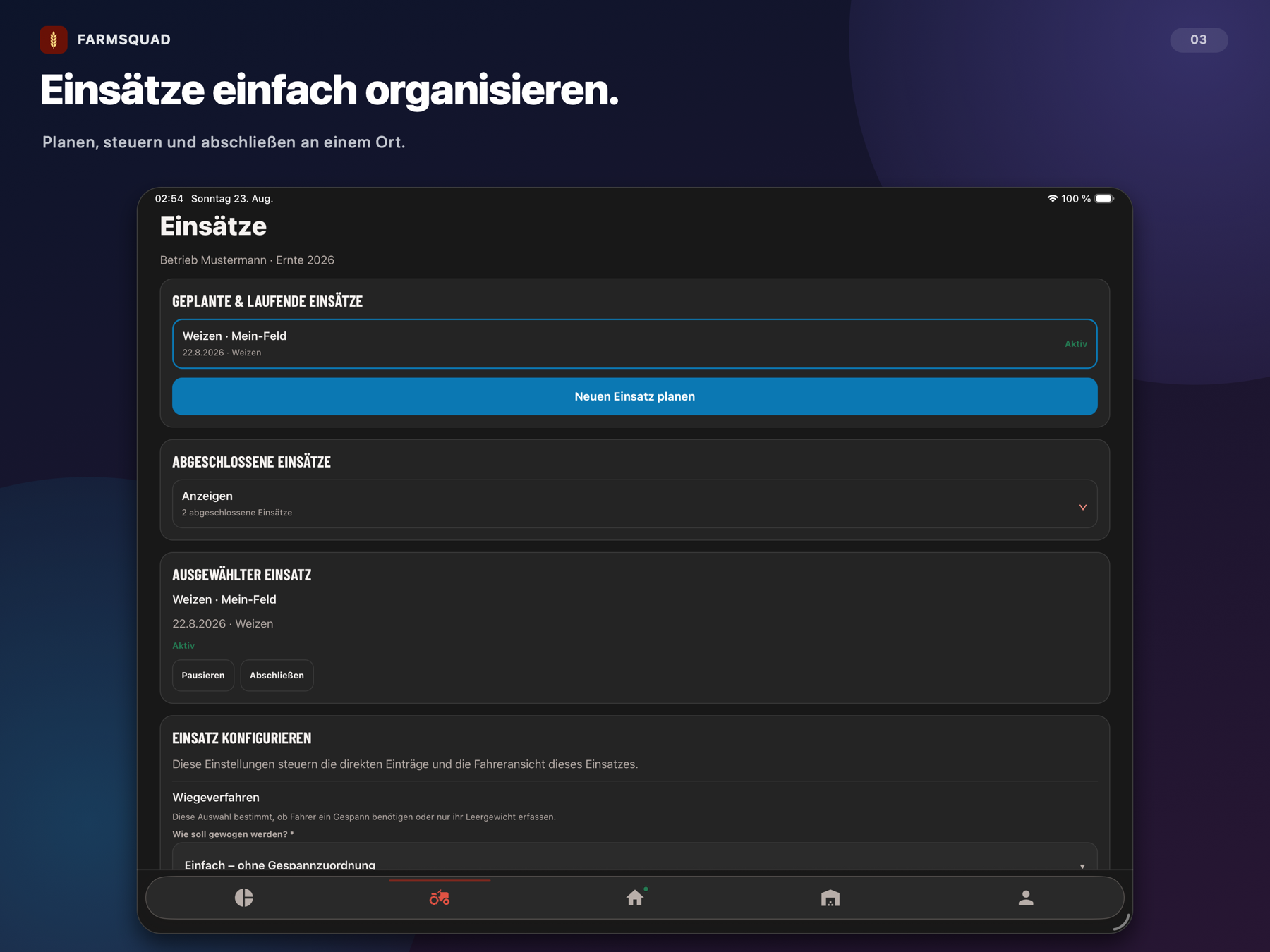 Einsatzplanung auf dem iPad