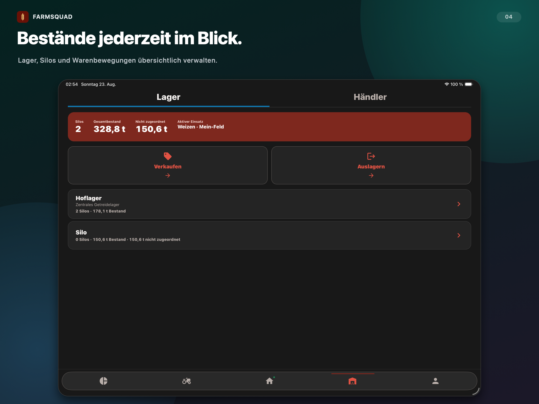 Lagerbestände auf dem iPad
