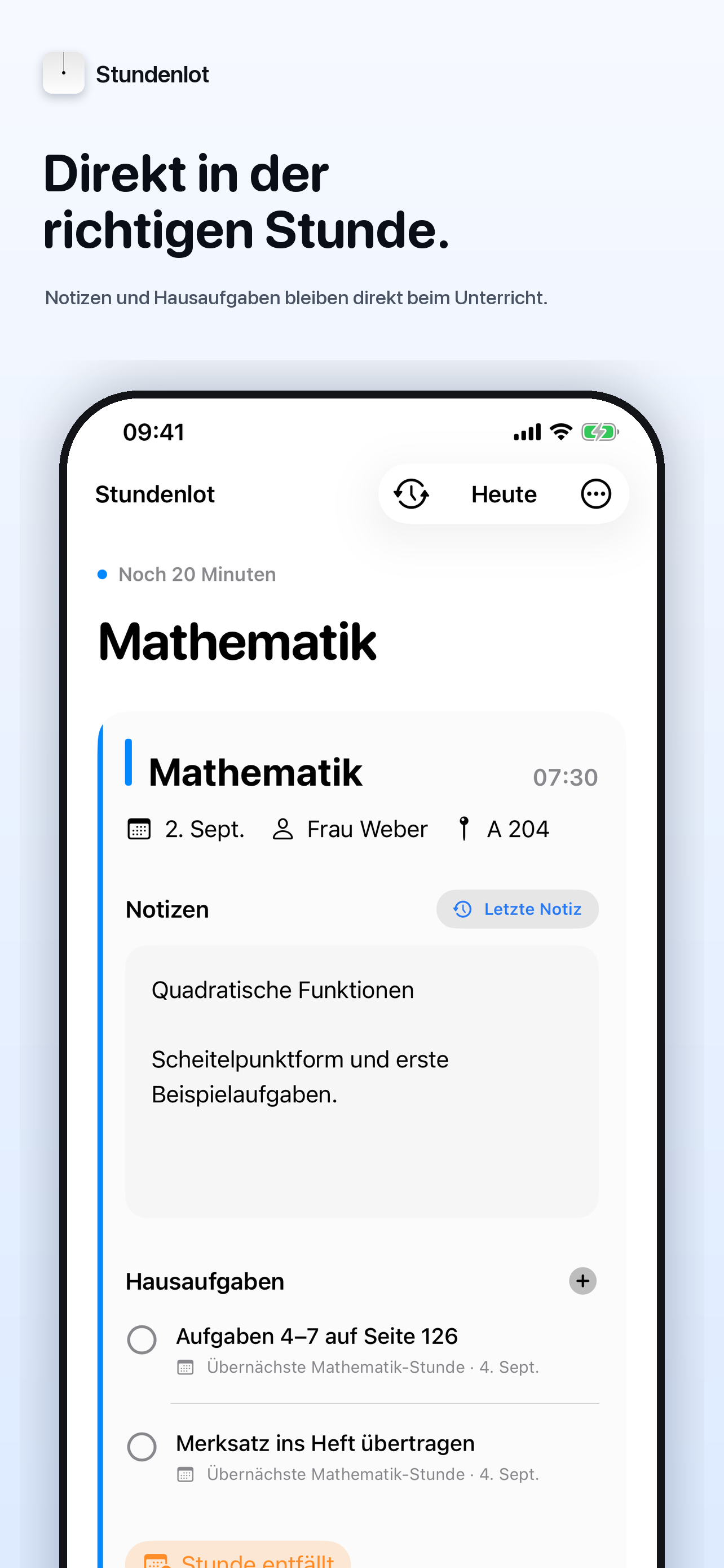 Stundenlot auf dem iPhone: Direkt in der richtigen Stunde.